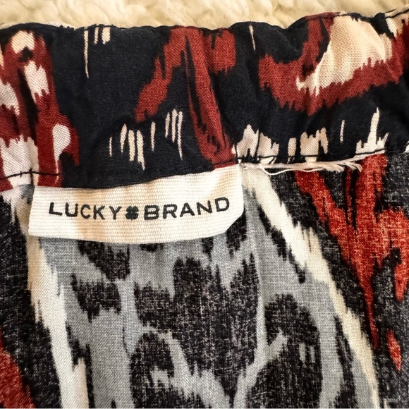 Lucky Brand Navy Paisley Knit Midi Dress Sz M - Picture 8 of 9